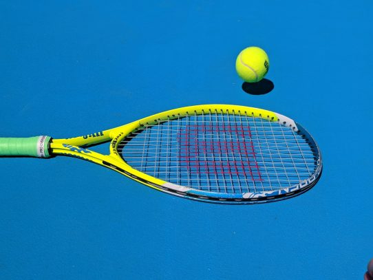 yellow Wilson tennis racket