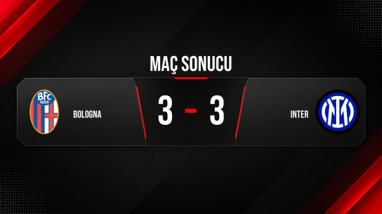 Bologna ve Inter Serie A finalinde 3-3 berabere kaldı