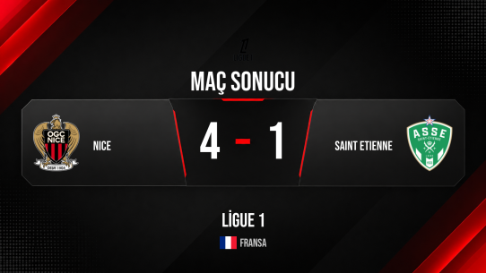 Nice, sezon finalinde Saint Etienne’i 4-1 dağıttı: Wahi son dakikalarda çift attı
