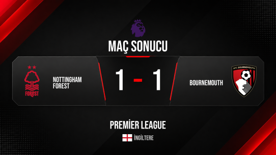 Nottingham Forest ile Bournemouth 1-1 berabere kaldı
