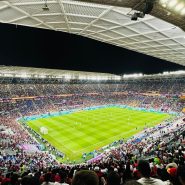 a large stadium filled with lots of people